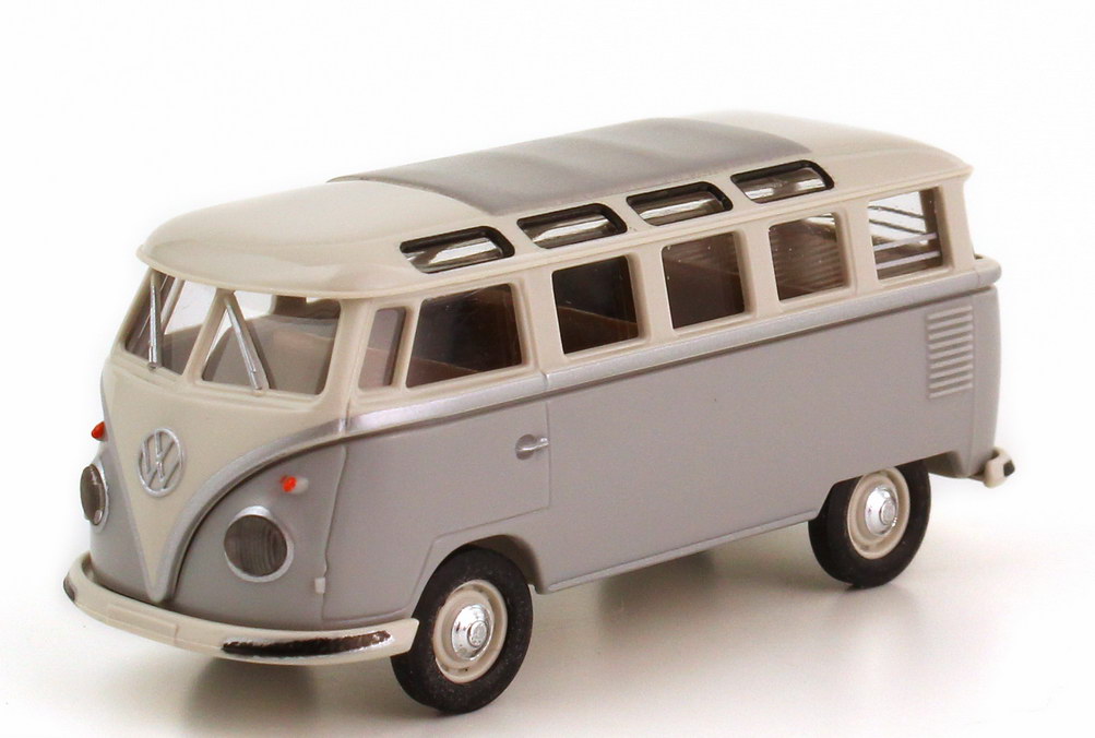 Foto 1:87 VW T1 Samba Panoramabus hellgrau/grau, Top Decoration Brekina 31813