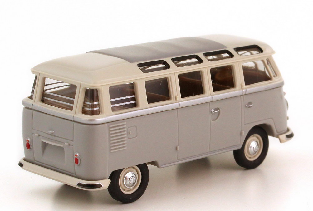 Foto 1:87 VW T1 Samba Panoramabus hellgrau/grau, Top Decoration Brekina 31813