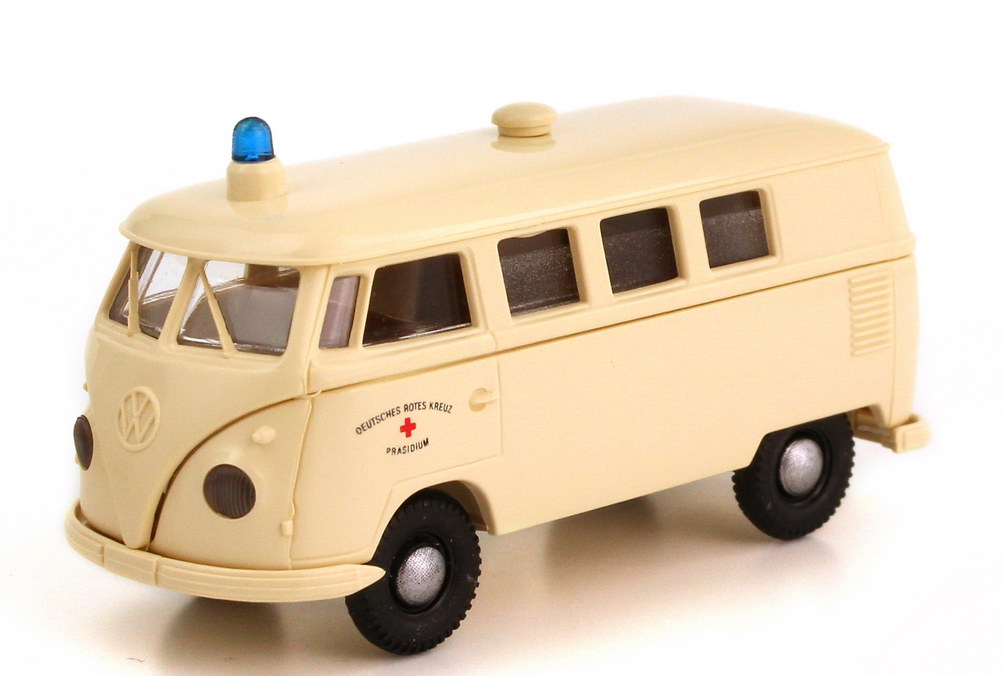 Foto 1:87 VW T1 (T1b) Bus Krankenwagen DRK Deutsches Rotes Kreuz Präsidium Brekina 3156