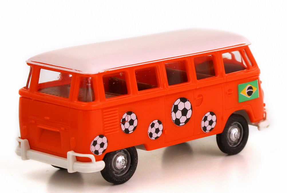 Foto 1:87 VW T1 (T1b Export) Bus Samba Brasil Fußball-Bus Brekina 31803