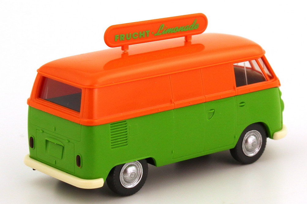 Foto 1:87 VW T1 (T1b) Kasten mit Dachschild Frucht-Limonade orange/grün Wiking 79701