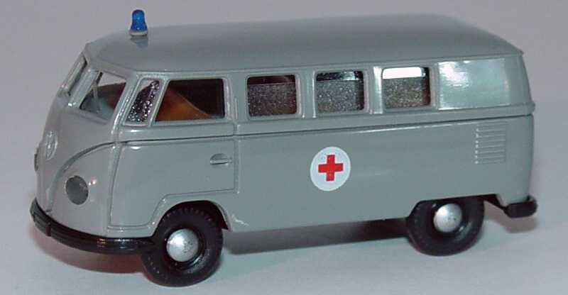 Foto 1:87 VW T1b Bus Rotes Kreuz grau Brekina 3170