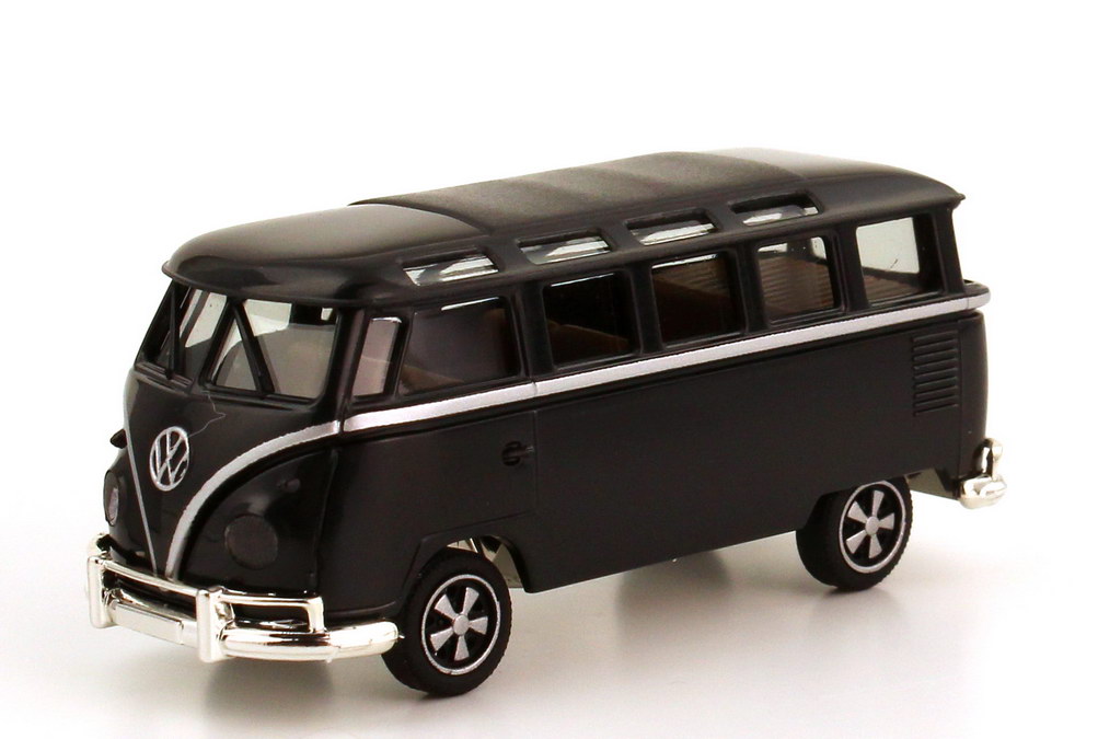Foto 1:87 VW T1 (T1b) Samba schwarz mit Porsche-Fuchs-Felgen, Custom Showcar Brekina 31814
