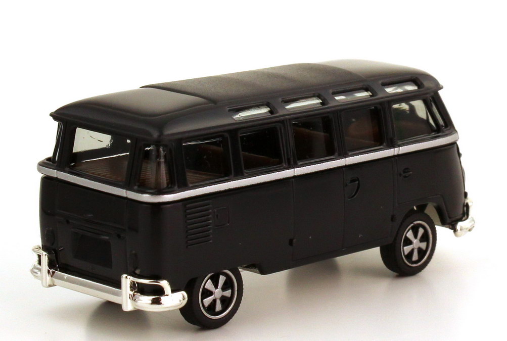 Foto 1:87 VW T1 (T1b) Samba schwarz mit Porsche-Fuchs-Felgen, Custom Showcar Brekina 31814