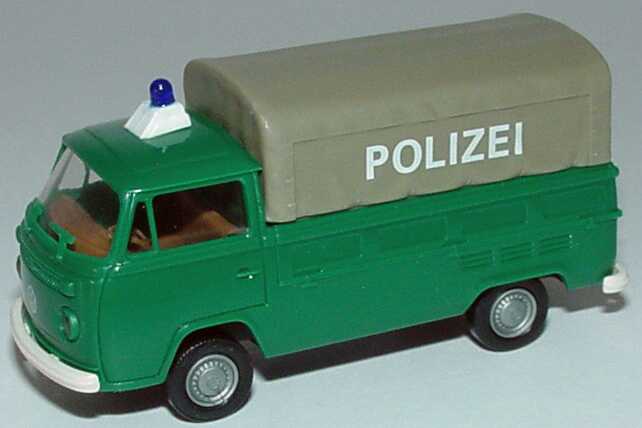 Foto 1:87 VW T2 (T2b) Pritsche/Plane Polizei grün Brekina 33900
