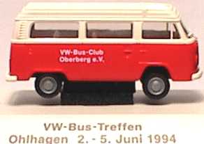 Foto 1:87 VW T2 (T2b) Westfalia Camper VW-Bus-Treffen Ohlhagen 1994 Brekina