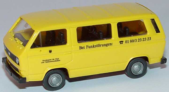 Foto 1:87 VW T3 Bus Bundesamt für Post und Telekommunikation - Bei Funkstörungen 0180/3 23 23 23 Roco 1415