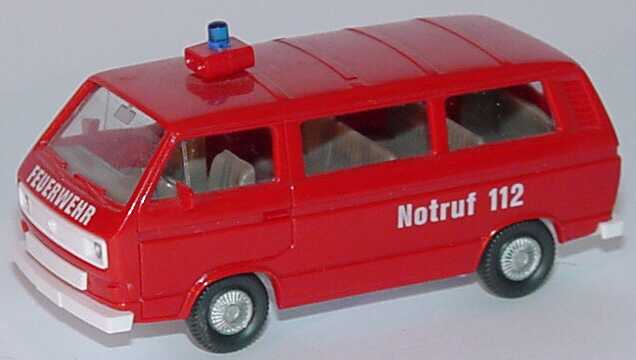 Foto 1:87 VW T3 Bus Feuerwehr, Notruf 112 Wiking 603