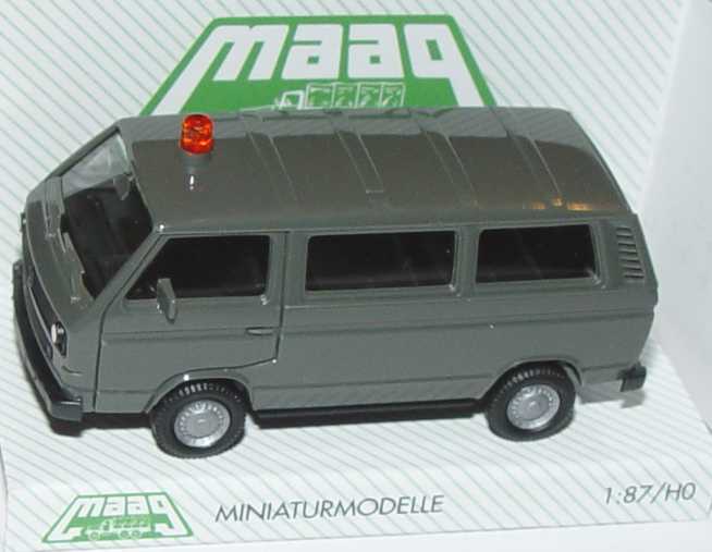 Foto 1:87 VW T3 Bus militärgrau mit Warnleuchte Maag 700092