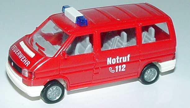 Foto 1:87 VW T4 Bus Feuerwehr Notruf 112 (Lüftungsgrill weiß) Wiking 601