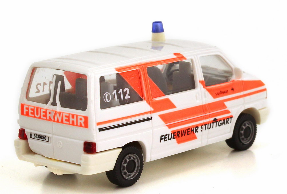 Foto 1:87 VW T4 Bus Feuerwehr Stuttgart weiß/tagesleuchtrot AMW/AWM