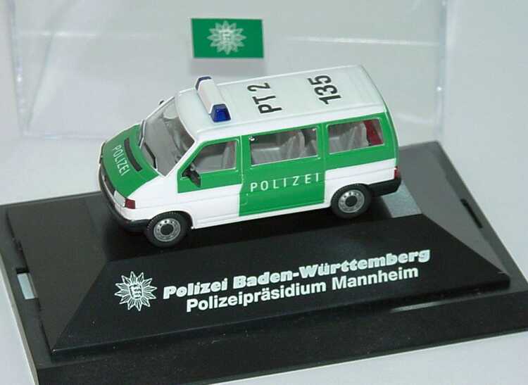 Foto 1:87 VW T4 Bus PT 2 135, Polizeipräsidium Mannheim herpa