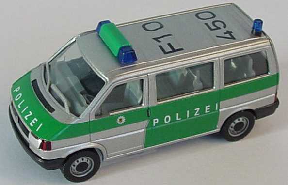 Foto 1:87 VW T4 Bus Polizei Freiburg silbermet./grün herpa 045353