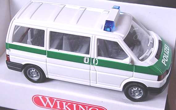 Foto 1:87 VW T4 Caravelle Polizei weiß/grün Wiking 1090123