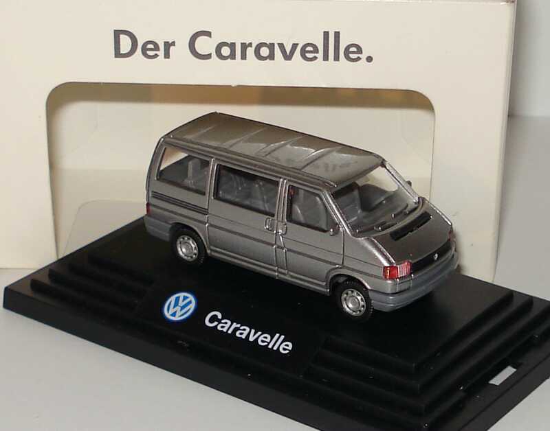 Foto 1:87 VW T4 Caravelle grau-met. Der Caravelle - Das  Maß für komfortables Reisen. Werbemodell Wiking