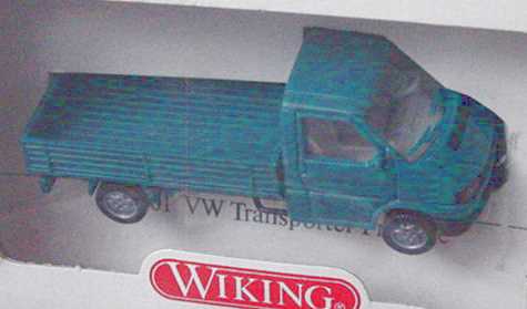 Foto 1:87 VW T4 Pritsche lagunenblau (in Papp-Verpackung) Wiking 29701