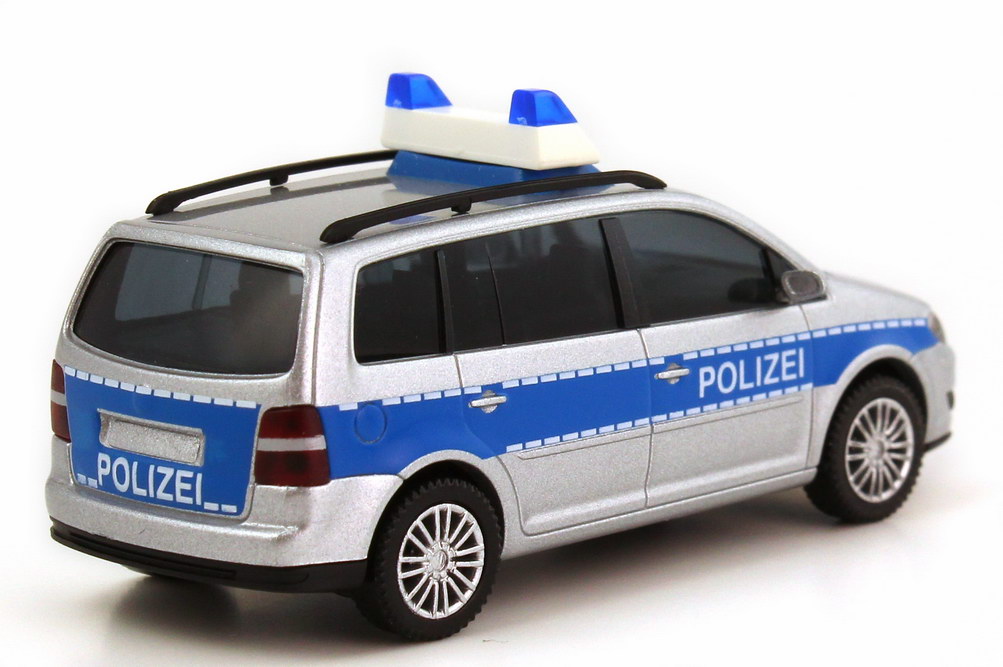 Foto 1:87 VW Touran Facelift (Typ 1T GP) Polizei silber-met./blau Wiking 10433