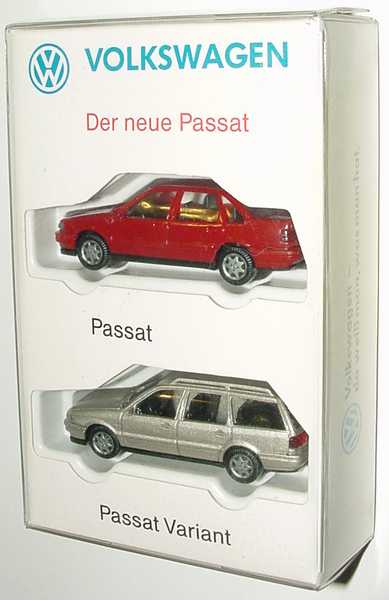 Foto 1:87 Volkswagen Der neue Passat (VW Passat dunkelrot + VW Passat Variant rauchsilbermet.) Wiking