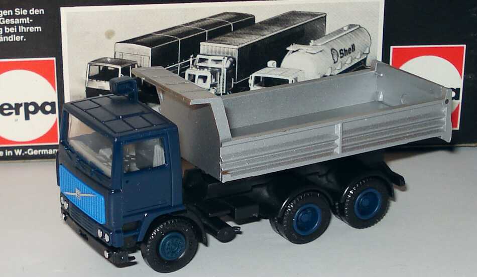 Foto 1:87 Volvo F10 (K) 3a Hinterkipper dunkelblau/silber herpa 800502