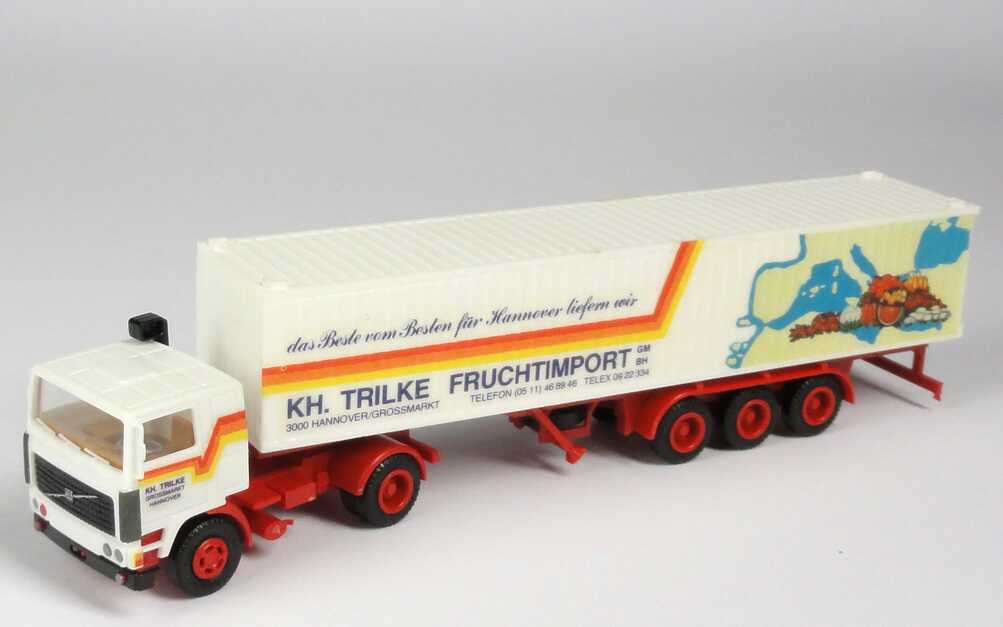 Foto 1:87 Volvo F12 40-CoSzg 2/3 KH. Trilke Fruchtimport GmbH, Hannover (Spiegel fest, Decal-Beschriftung) Albedo