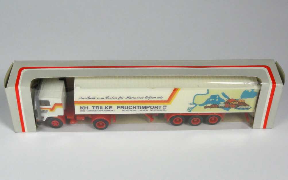 Foto 1:87 Volvo F12 40-CoSzg 2/3 KH. Trilke Fruchtimport GmbH, Hannover (Spiegel fest, Decal-Beschriftung) Albedo