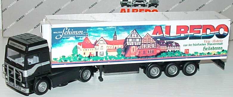 Foto 1:87 Volvo F12 Globetrotter Cv KükoSzg 2/3 Schimm Transporte, Albedo (Zugmaschine schwarz) Albedo 300115