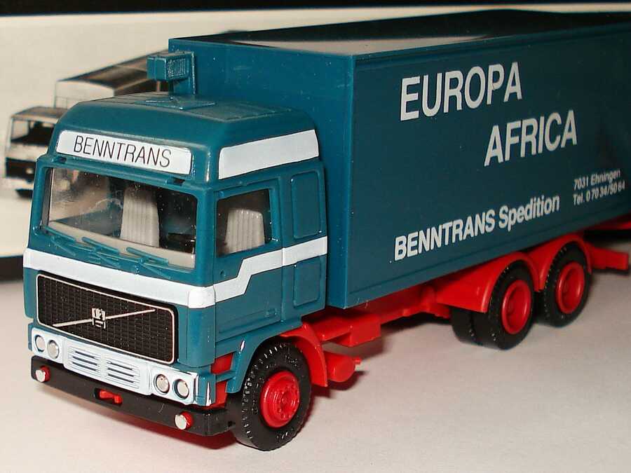 Foto 1:87 Volvo F12 Globetrotter KoHgz 3/2 Benntrans Spedition Ehningen, Europa Africa herpa