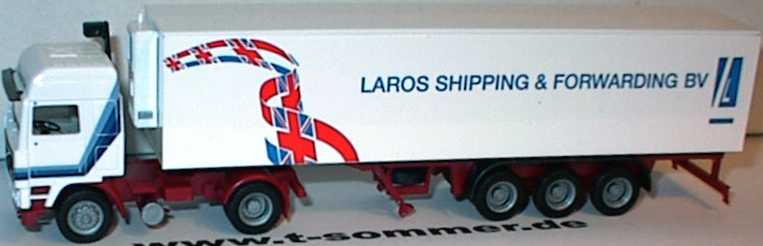 Foto 1:87 Volvo F12 Globetrotter KükoSzg 2/3 Laros Shipping herpa 141802