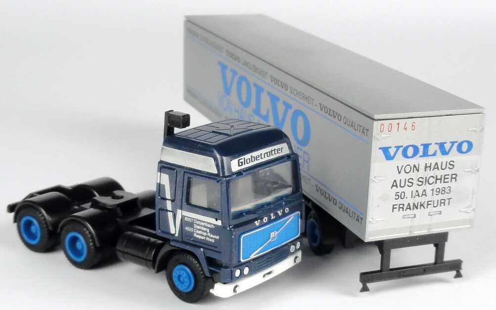 Foto 1:87 Volvo F12 Globetrotter KükoSzg 3/3 Volvo Deutschland GmbH, Volvo - Von Haus aus sicher, IAA 1983 Albedo