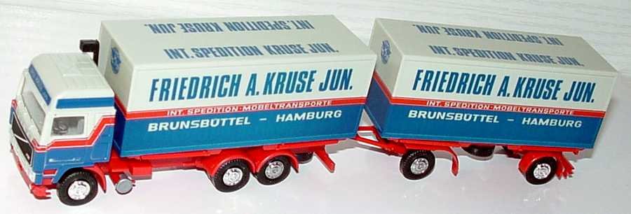 Foto 1:87 Volvo F12 Globetrotter WKoHgz 3/2 Friedrich A. Kruse Jun., Int. Spedition Möbeltransporte, Brunsbüttel - Hamburg Albedo