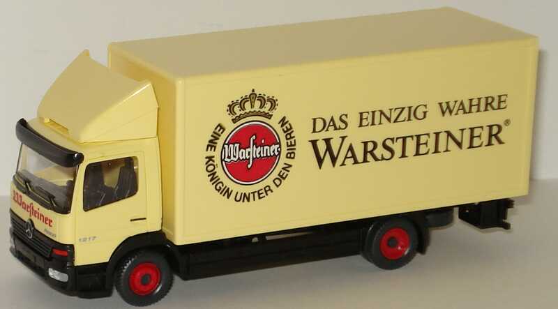 Foto 1:87 Warsteiner Historical Motoring 7. Modell-Edition (Mercedes-Benz LP 813 + 814 + Atego 2a Koffer-Lkw in Videohülle) Wiking 3681