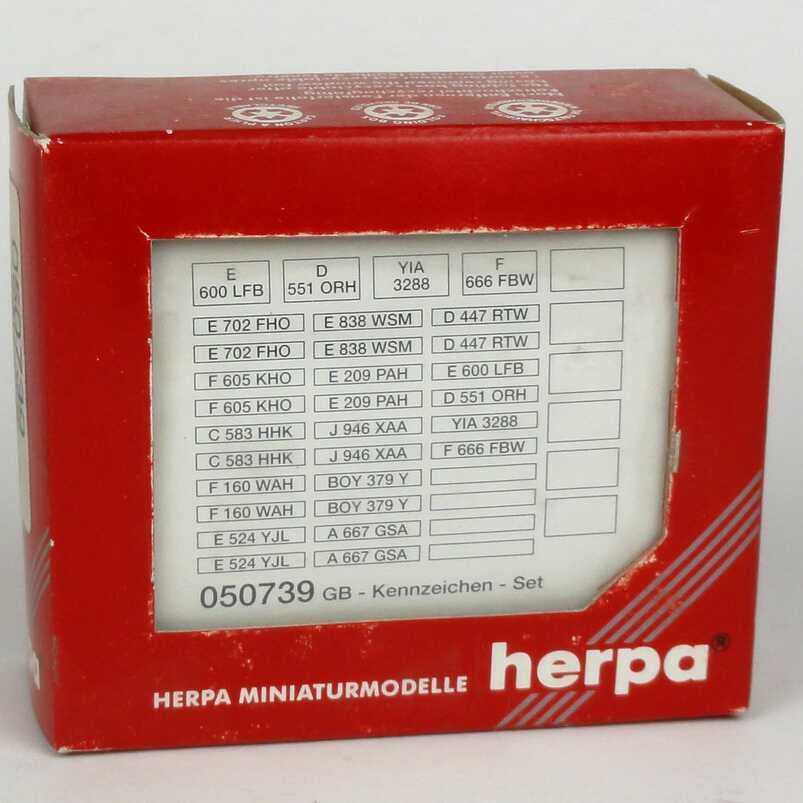 Foto 1:87 herpa Kennzeichen-Set Großbritanien herpa 050739