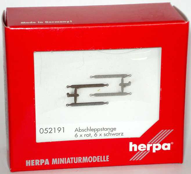 Foto 1:87 herpa Lkw-Abschleppstangen (6x rot, 6x schwarz) herpa 052191