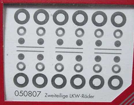 Foto 1:87 herpa Lkw-Räder 2teilig (6 Paar) herpa 050807