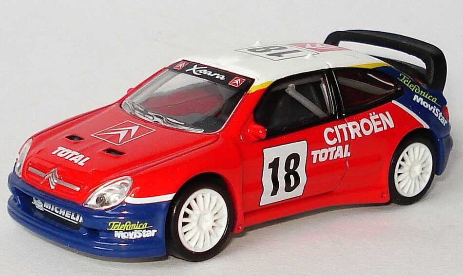 Foto 3Inch 1:55 Citroen Xsara WRC Rally 2003 Total Nr.18, Loeb / Elena Werbemodell Norev AMC009488